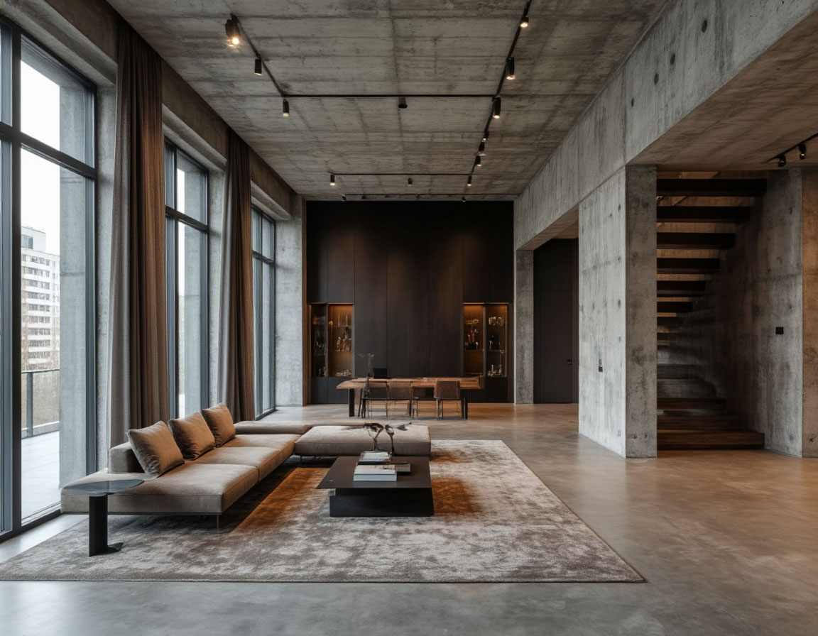 Фото уникального лофта под ключ в элитном ЖК в Москве