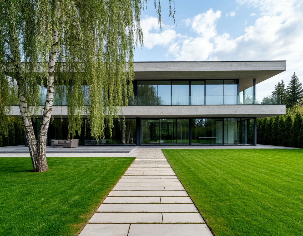 Премиум виллы современной архитектуры с панорамным ленточным остеклением