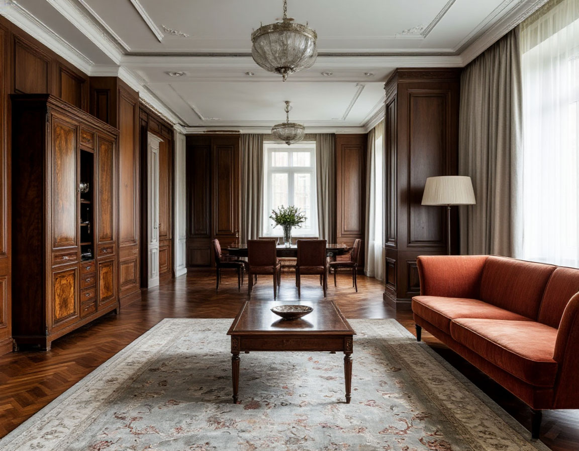 Классический стиль в старинном доме в центре Москвы фото